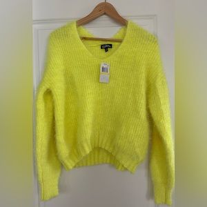 Freshman Women's V-Neck Sweater in Bright Yellow